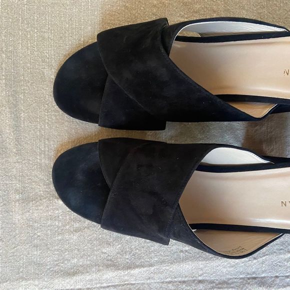 Cole Haan | Gabby Sandals Women's Size 9.5 B Black Suede Open Toe Casual Pump - Picture 9 of 12